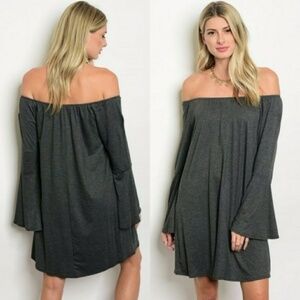 Gray Off Shoulder Dress